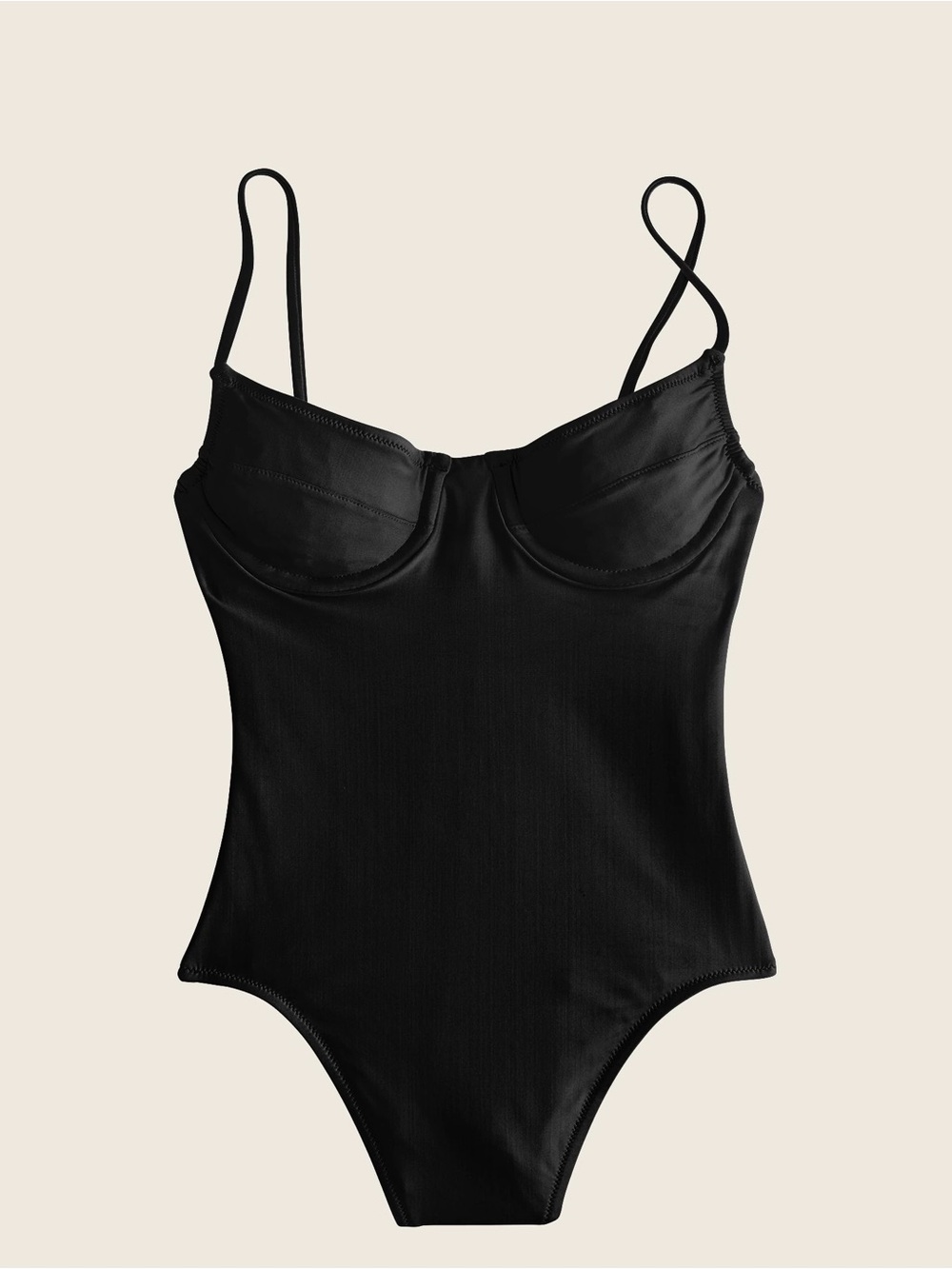 J. Crew Classic 90’s Sold Out Black Underwire One-Piece Swimsuit NWT 10